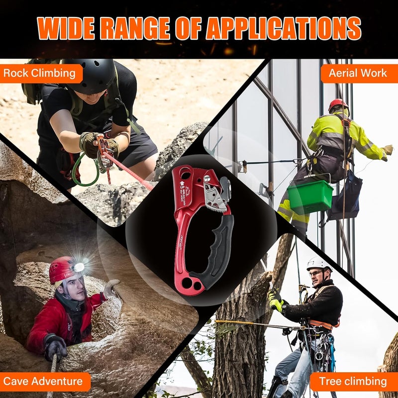 AOKWIT UIAA & CE Certified Rope Ascender Aluminum Alloy Rock Climbing Gear Strong Rigging Rappelling Equipment for Rock Tree Climbing Arborist Rescue Mountaineering Caving - Image 2